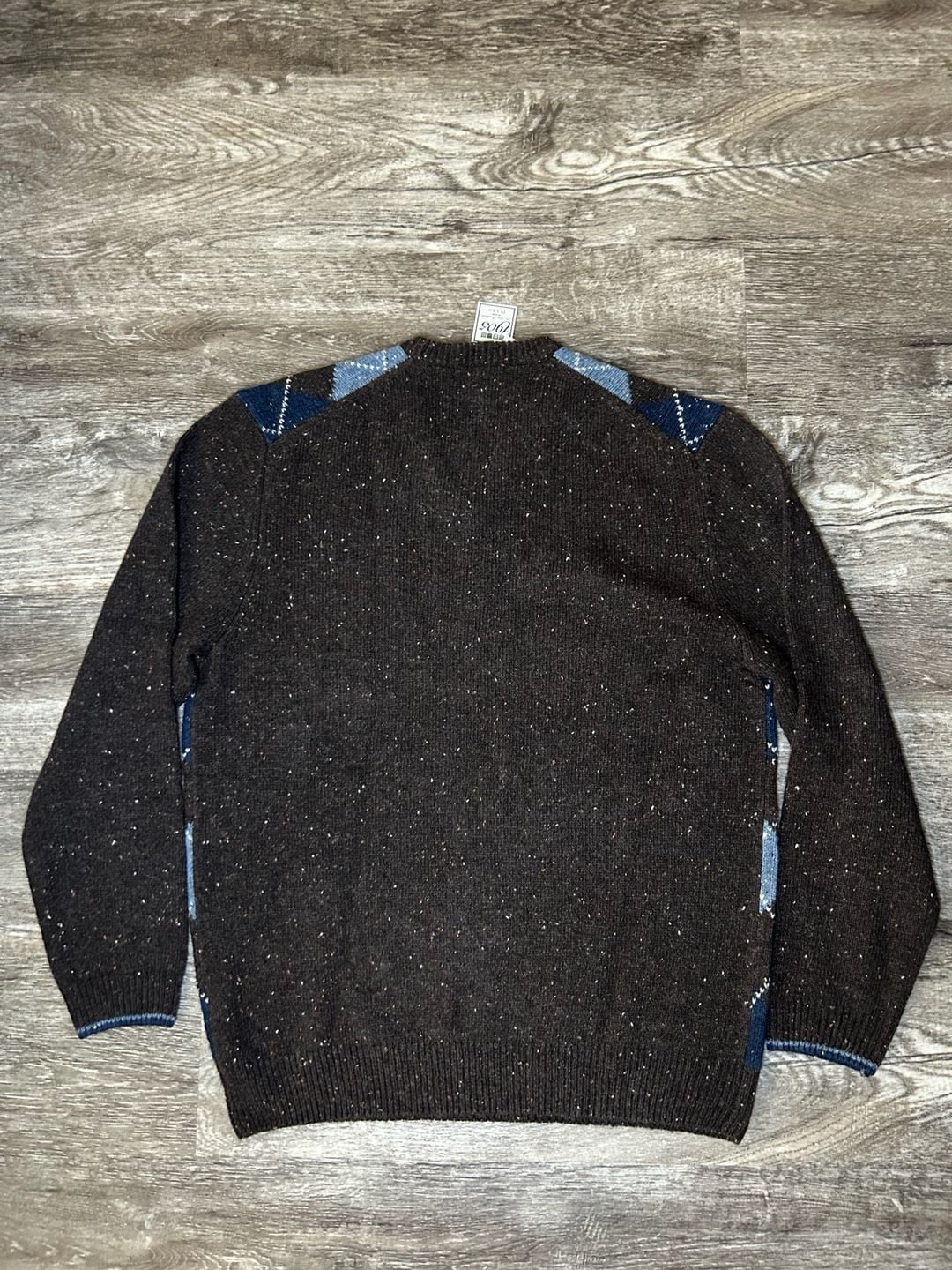Jos. A. Bank 1905 Argyle V-Neck Sweater Size XL Brown Wool Blend Preppy 4