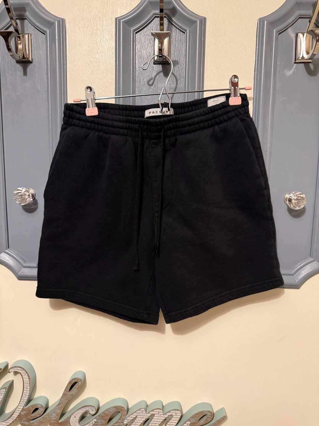 Pacsun Volley Sweatshorts Size S Black Fleece Pull On 2