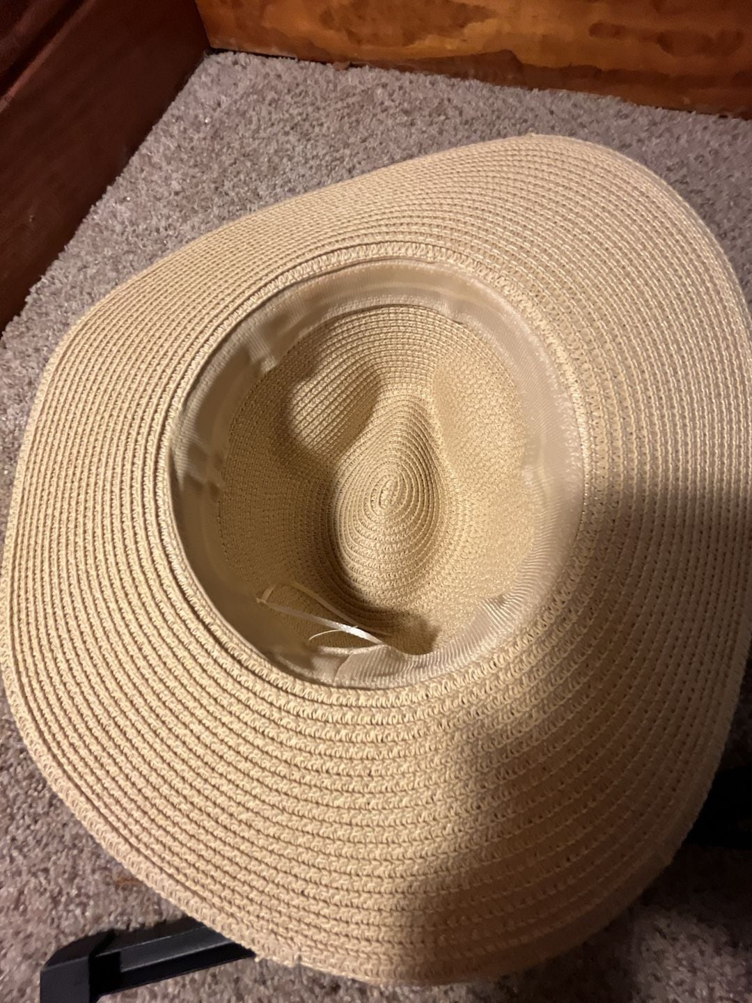 Unbranded Straw Sun Hat Flat Top Panama Beach Hat With Pearl Ribbon 8