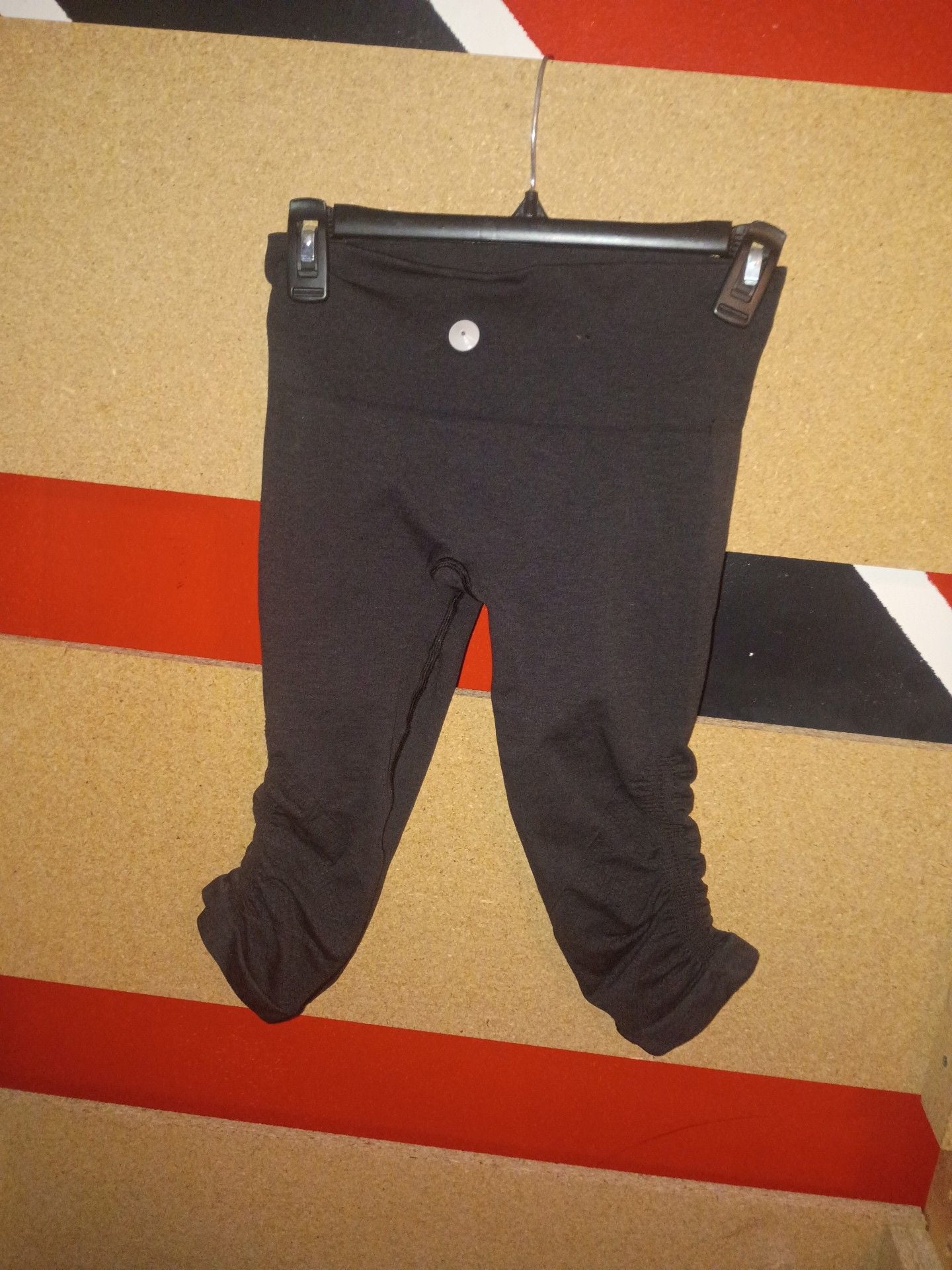 Lululemon In The Flow Crop II Ruched Leggings Black 3