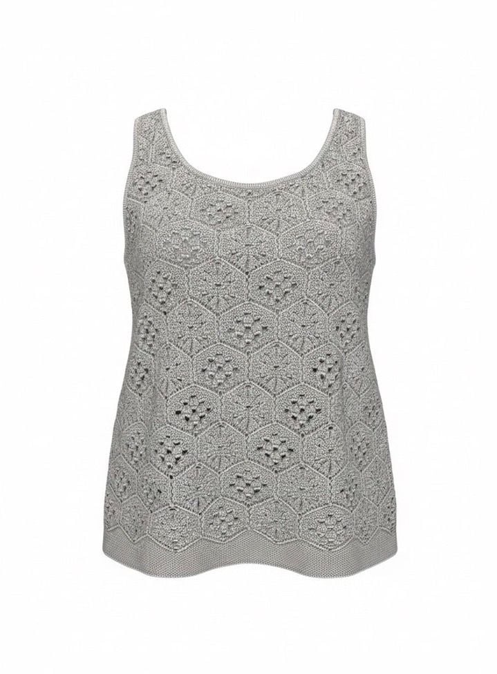 J.Jill Gray Crochet Knit Sleeveless Tank Top – Women’s Medium 2