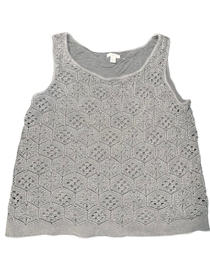 J.Jill Gray Crochet Knit Sleeveless Tank Top – Women’s Medium 3