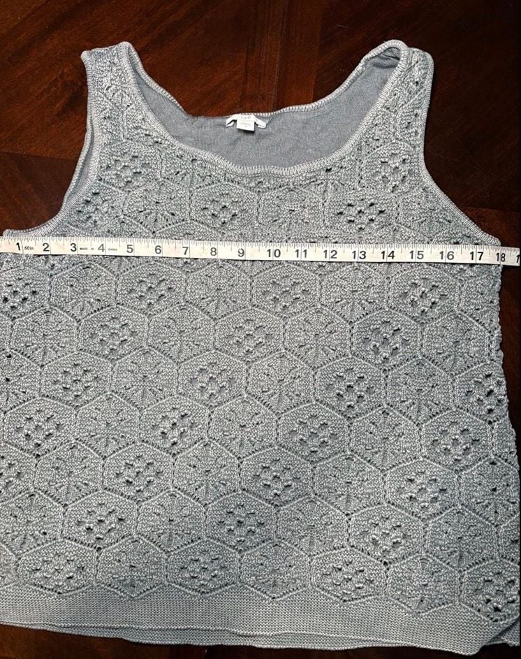 J.Jill Gray Crochet Knit Sleeveless Tank Top – Women’s Medium 4