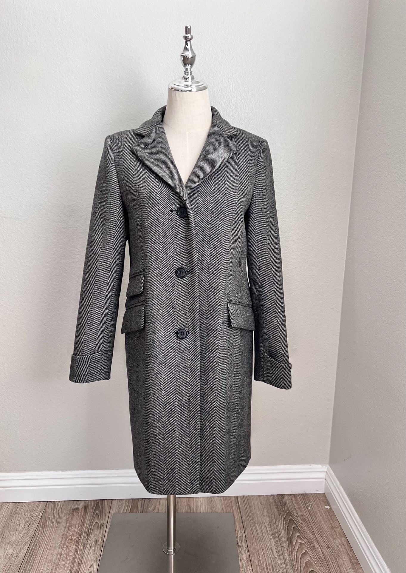 Lauren Ralph Lauren Wool Blend Walker Coat Size 4 Gray 2