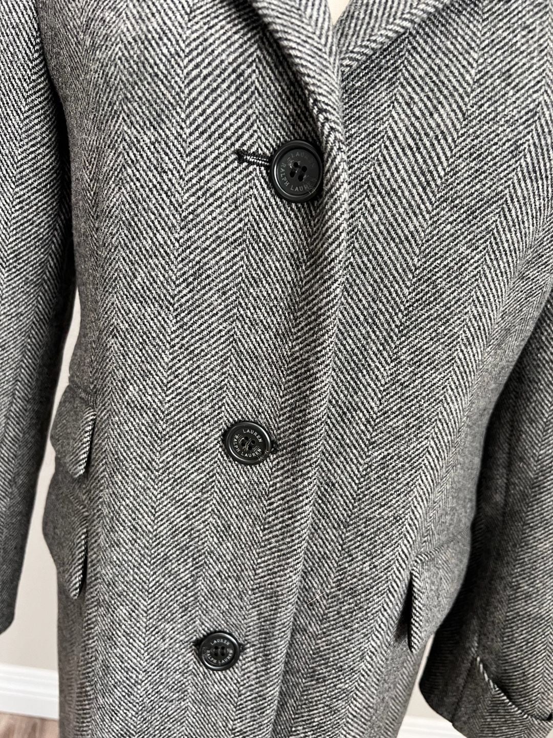 Lauren Ralph Lauren Wool Blend Walker Coat Size 4 Gray 4