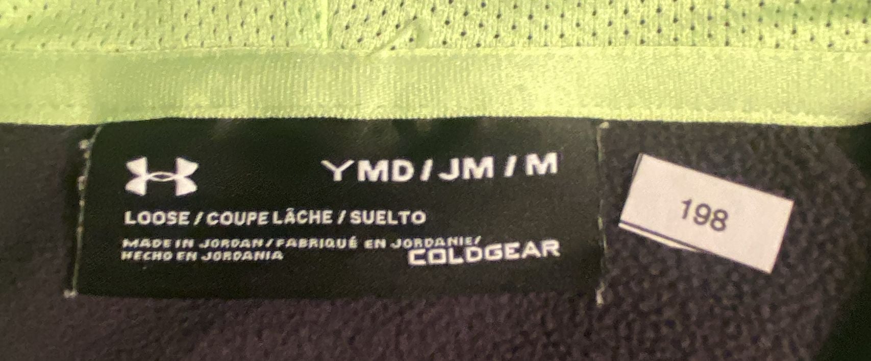 Under Armour ColdGear Hoodie Size YMD Black Green 4