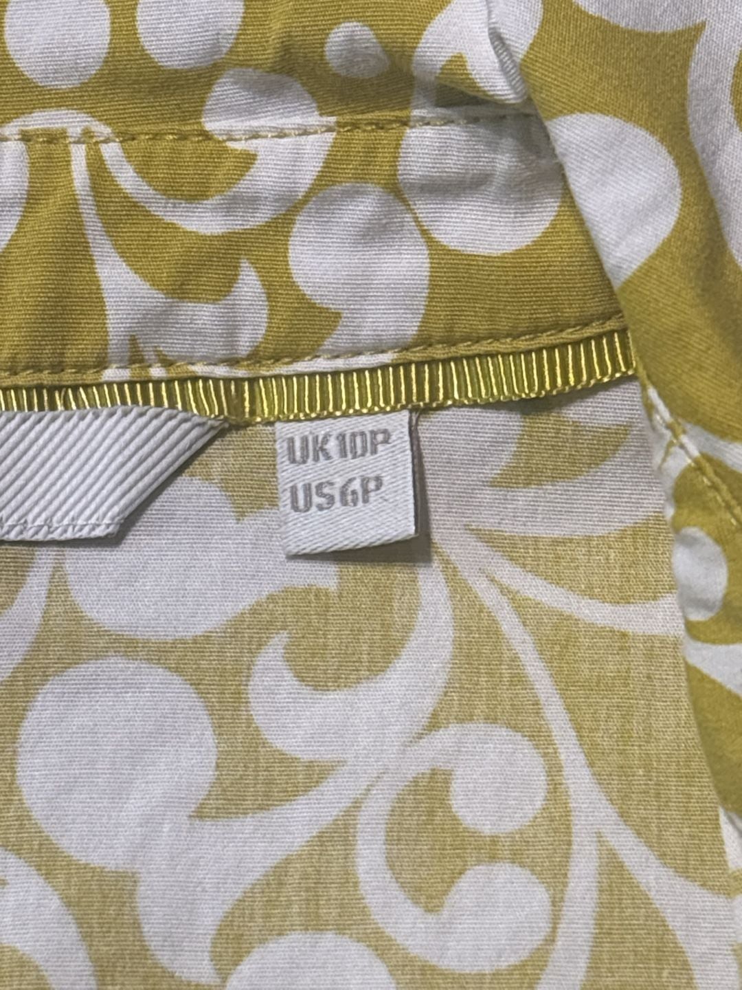 Boden Yellow White Floral Wrap Dress Size US 6P 14