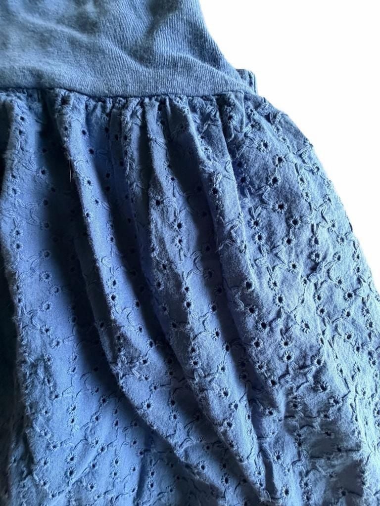 Cat & Jack Dress Size 18M Blue Eyelet Bow Back 6