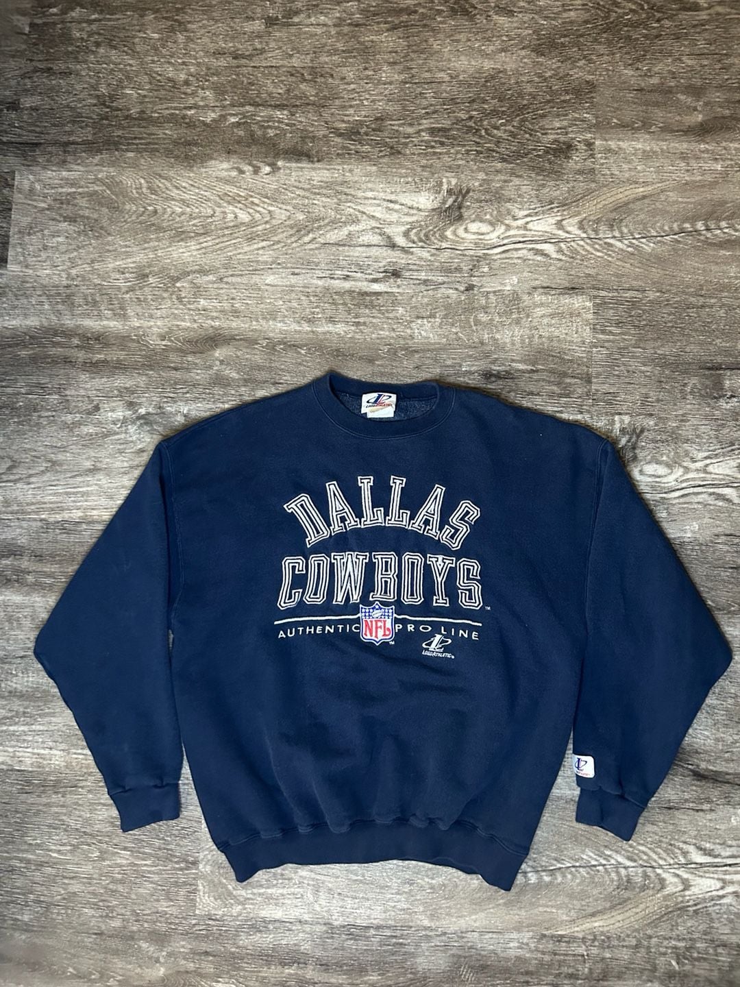 Logo Athletic Dallas Cowboys Sweatshirt Size L Vintage Navy Blue 90’s NFL 2