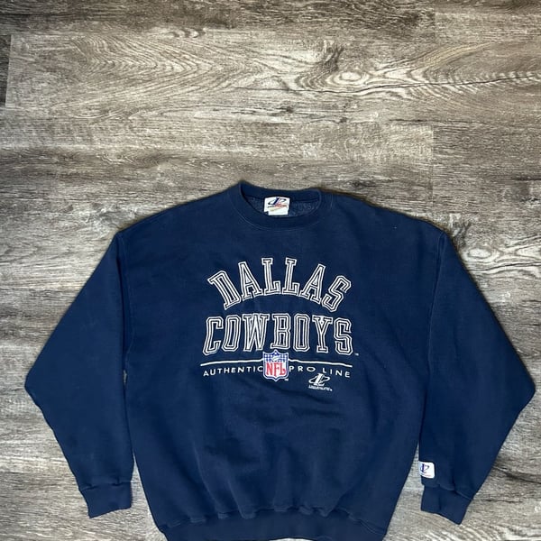 Logo Athletic Dallas Cowboys Sweatshirt Size L Vintage Navy Blue 90’s NFL