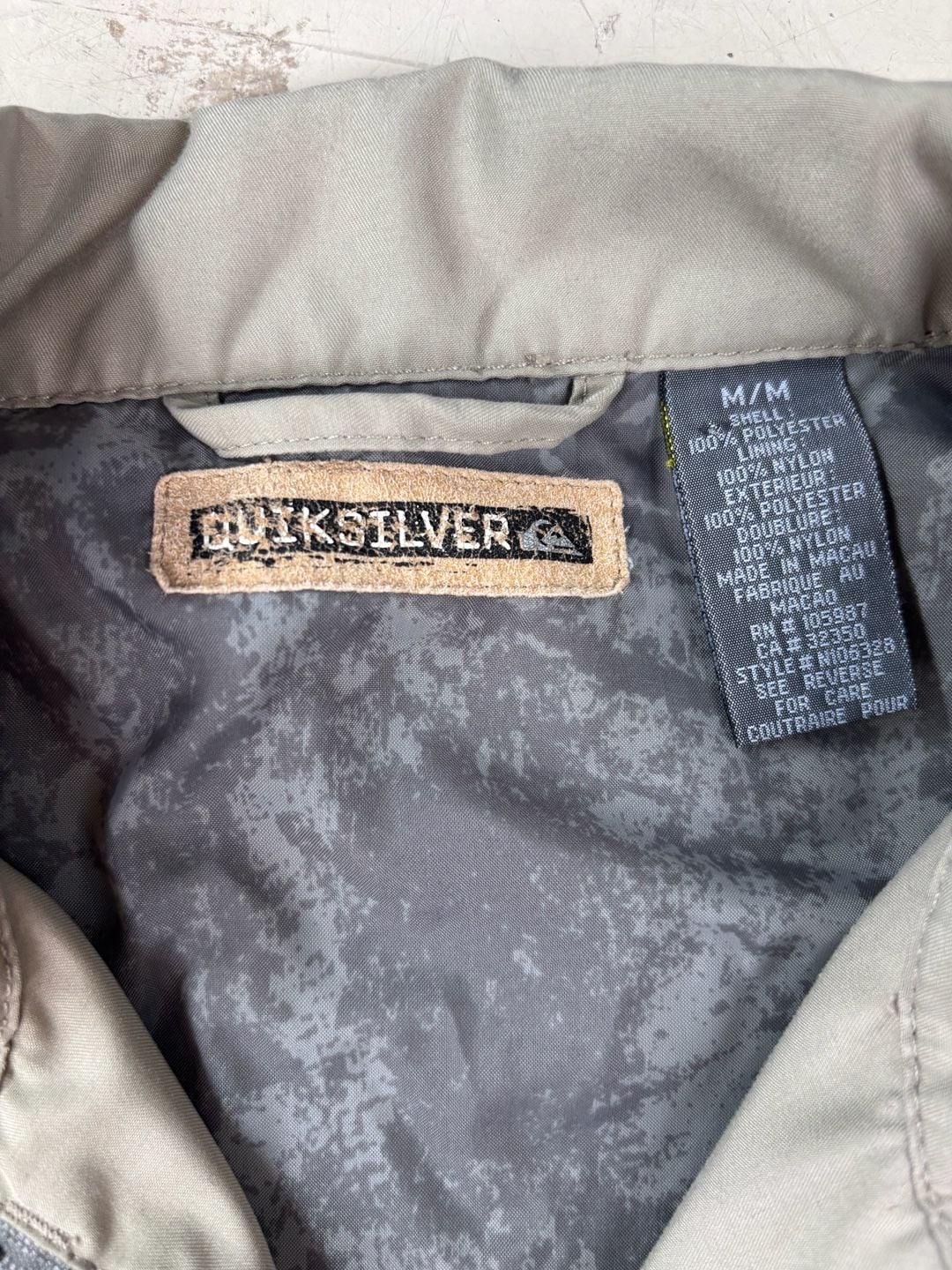 Quiksilver Jacket Size M Beige Full Zip Windbreaker Golf Harrington 6