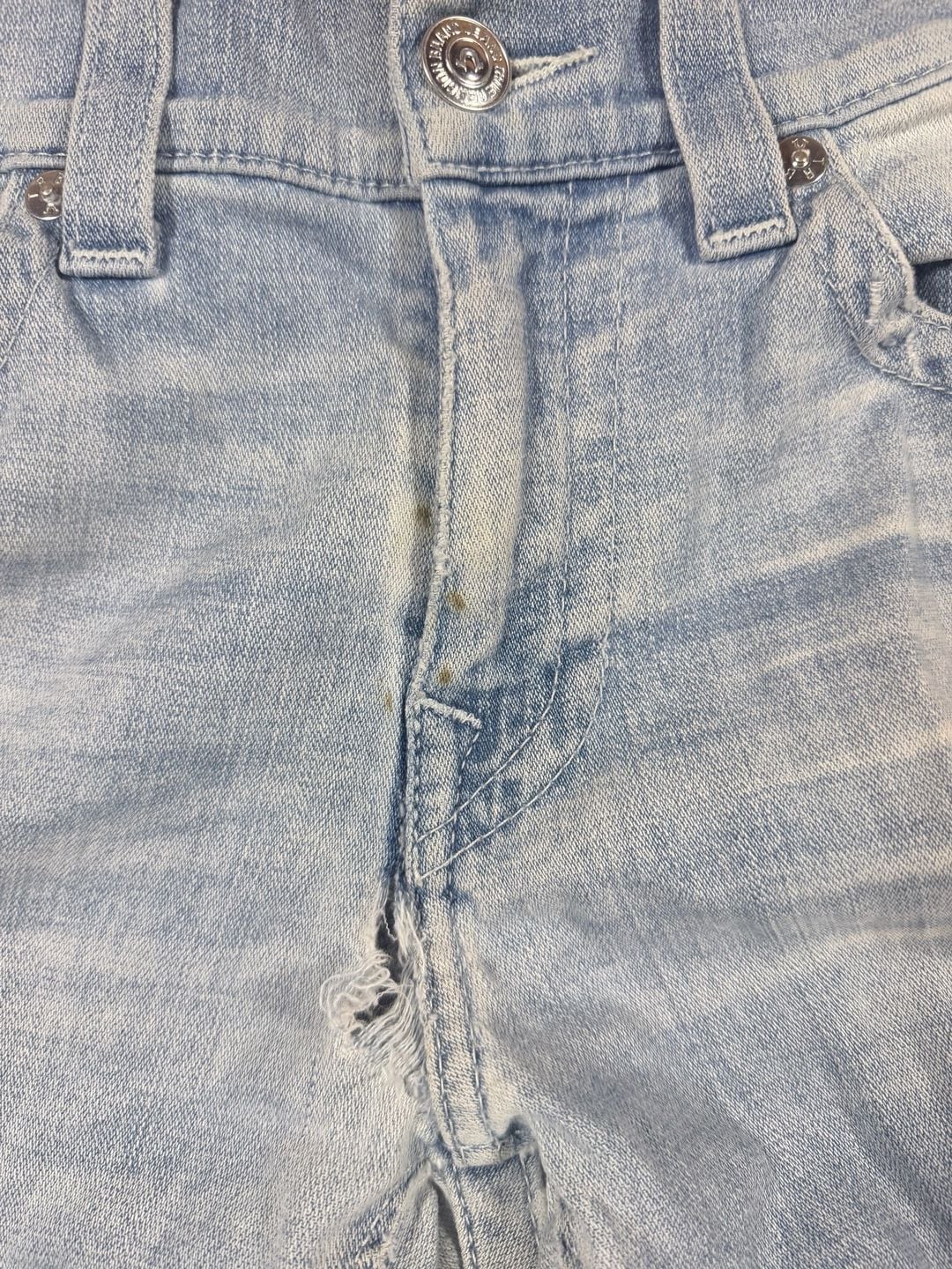 True Religion Moto Jeans Size 31 Light Wash Distressed Biker Denim 11
