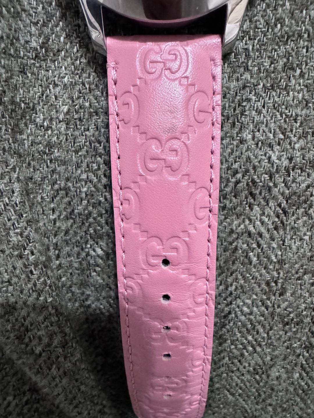 Gucci G-Timeless YA1264030 Pink Dial Leather Strap Watch 13