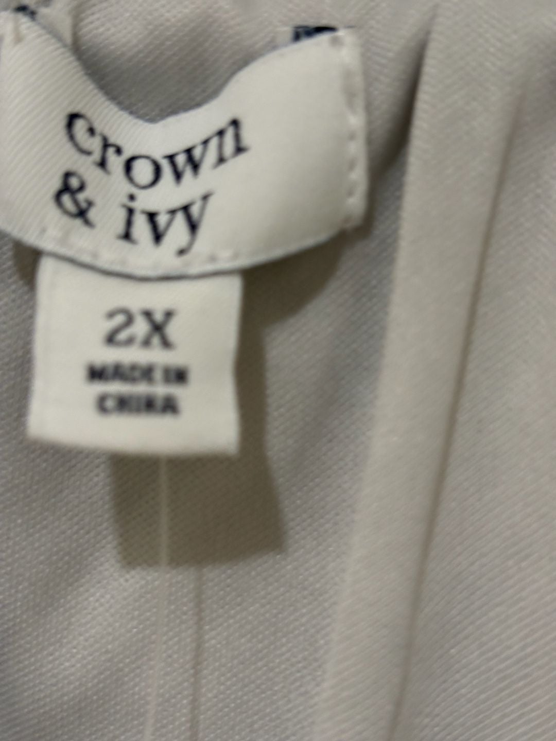 Crown & Ivy Sequin Blouse Size 2X Silver Long Sleeve Top 3