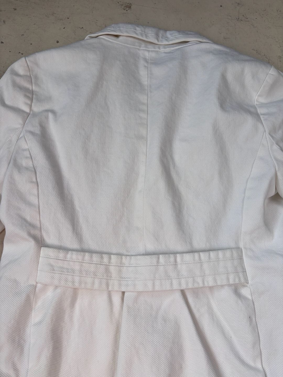 Josephine Blazer Size 8 White Textured Cotton Button Front 4