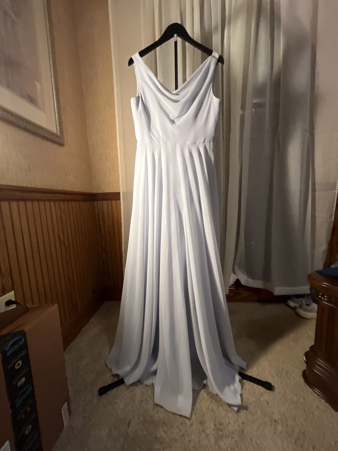 Jenny Yoo Collection Dress Size 10 Light Blue Chiffon Maxi Gown 8