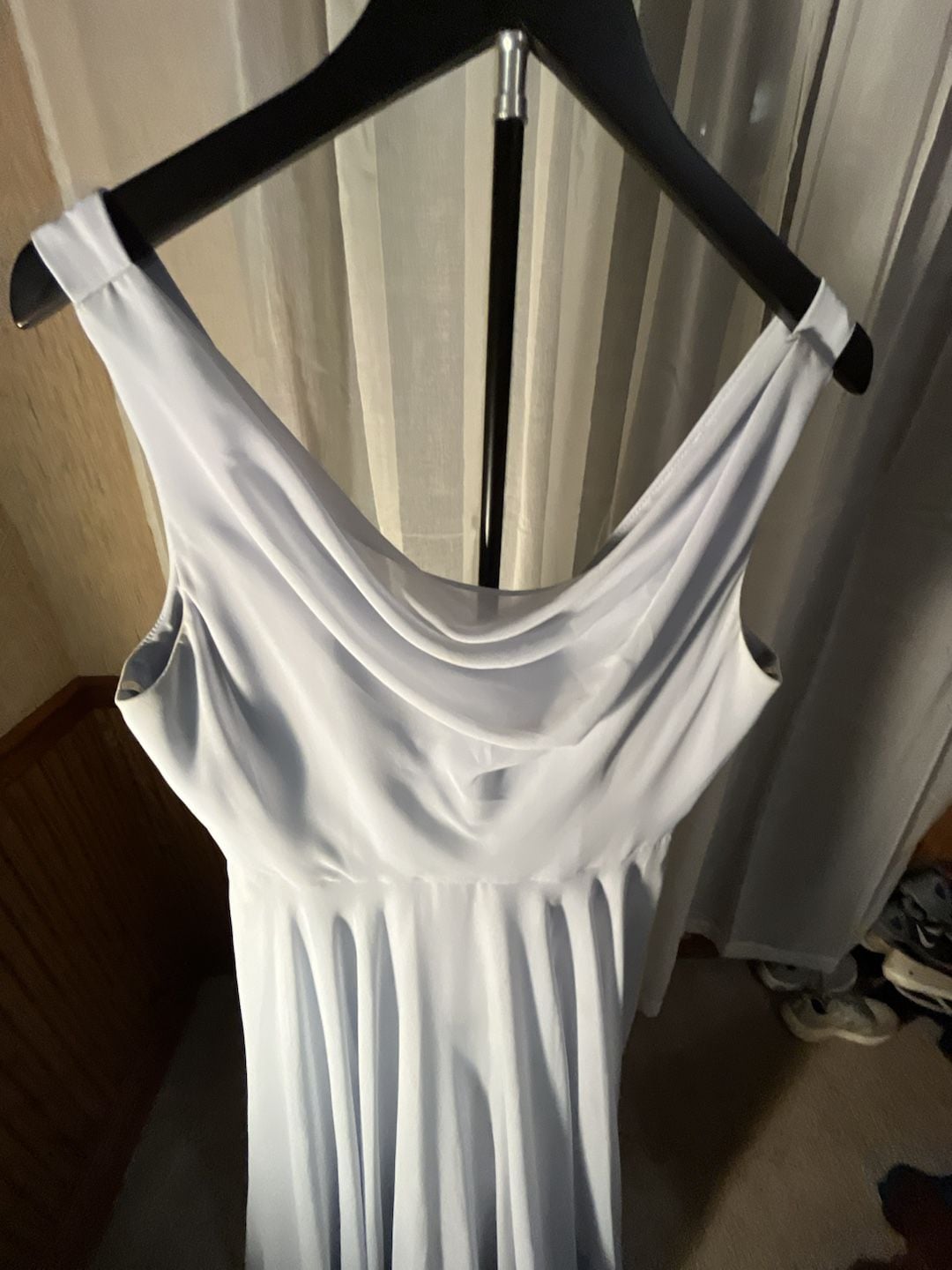 Jenny Yoo Collection Dress Size 10 Light Blue Chiffon Maxi Gown 16