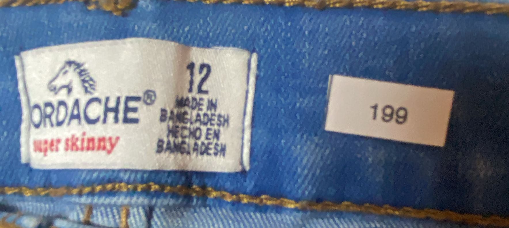 Girls Jordache Super Skinny Jeans Size 12 Blue 6