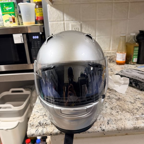 Arai Profile Motorcycle Helmet Metallic Silver Snell DOT