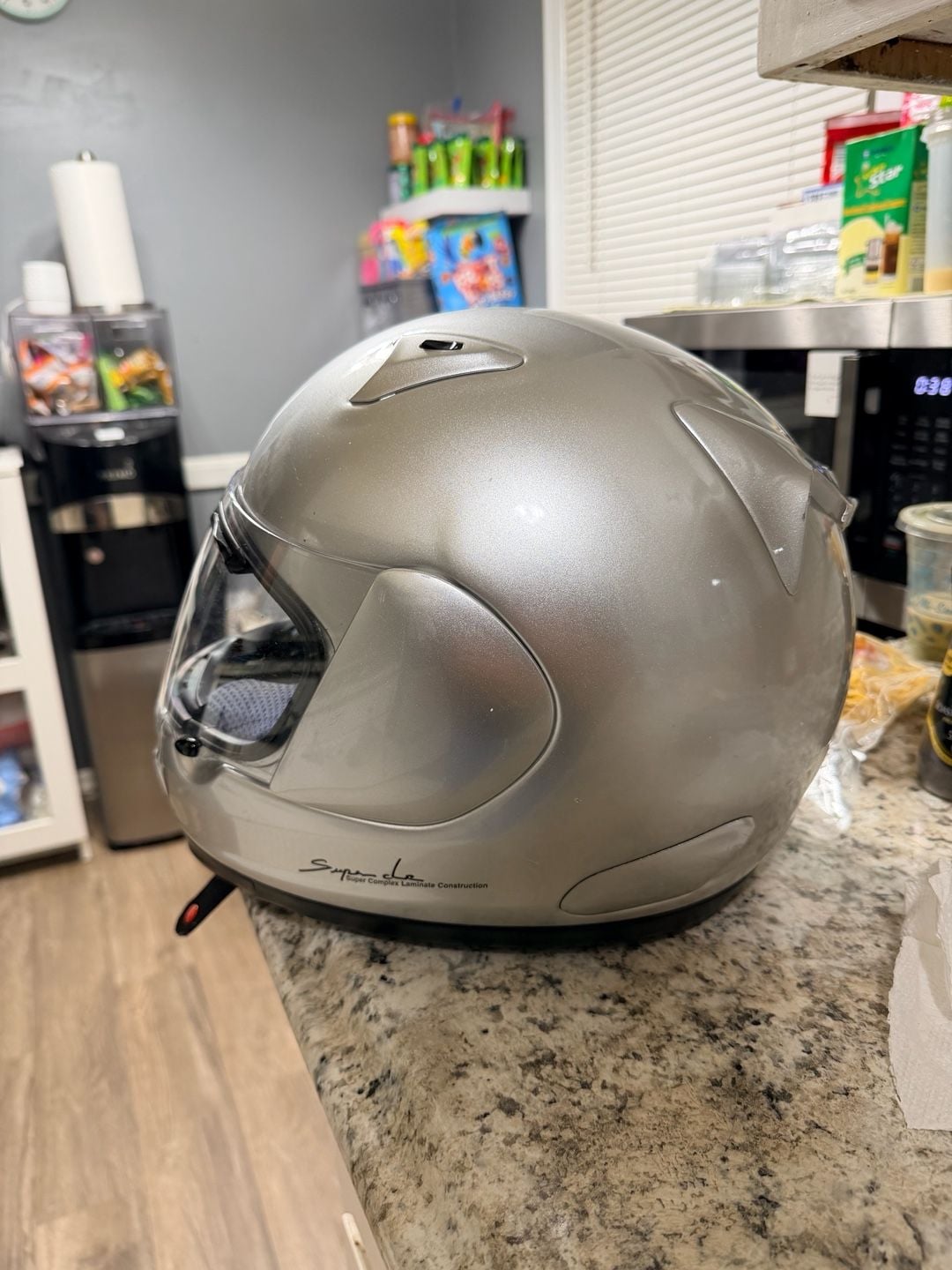 Arai Profile Motorcycle Helmet Metallic Silver Snell DOT 5