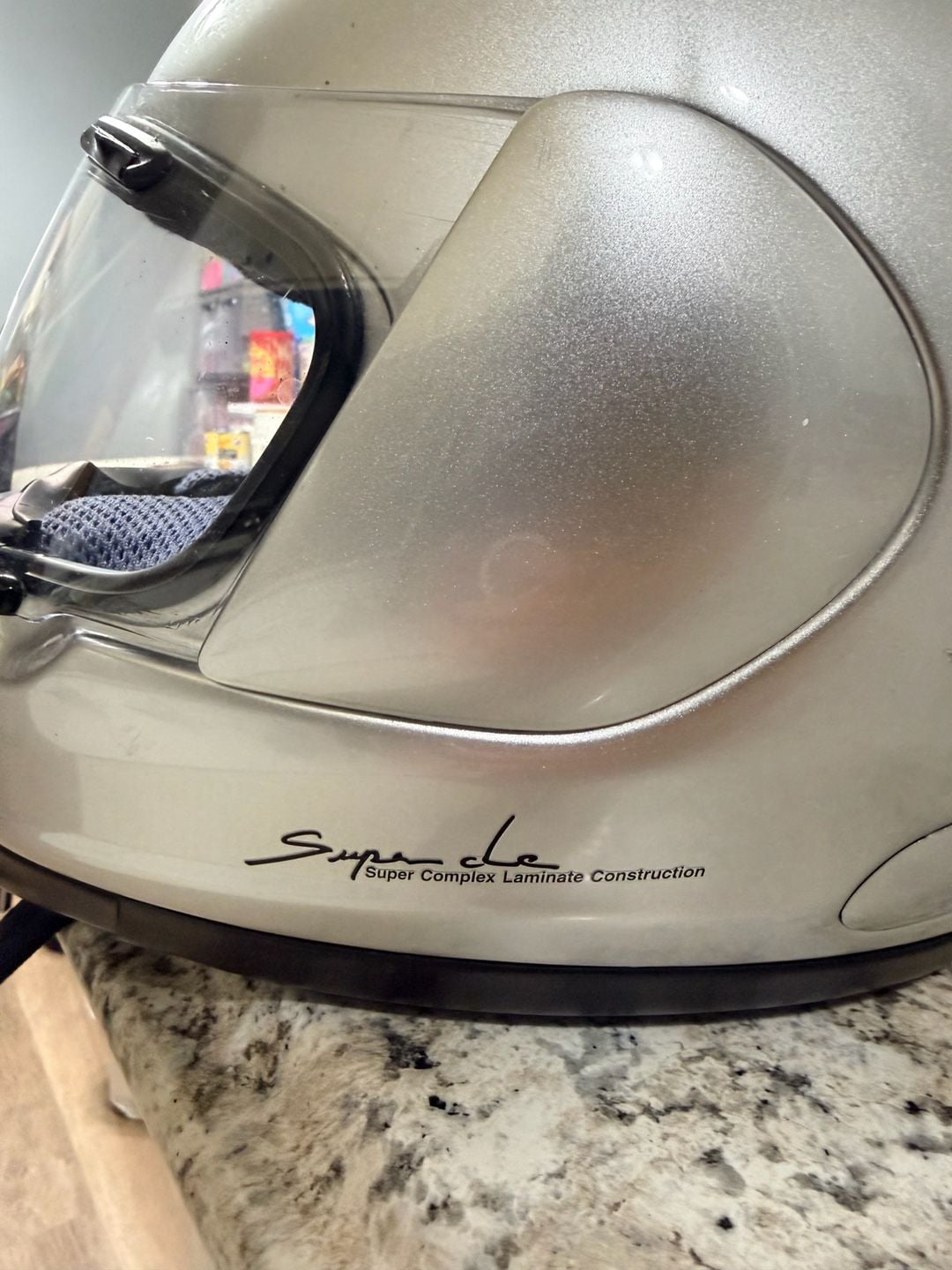 Arai Profile Motorcycle Helmet Metallic Silver Snell DOT 6