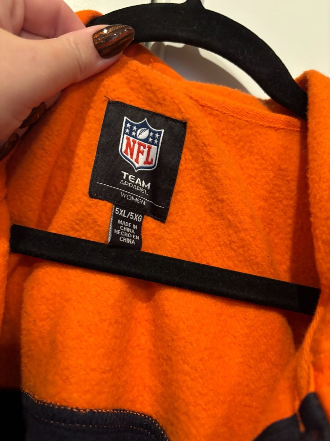 NFL Chicago Bears Full Zip Hoodie Size 5XL/5XG Orange Navy 3