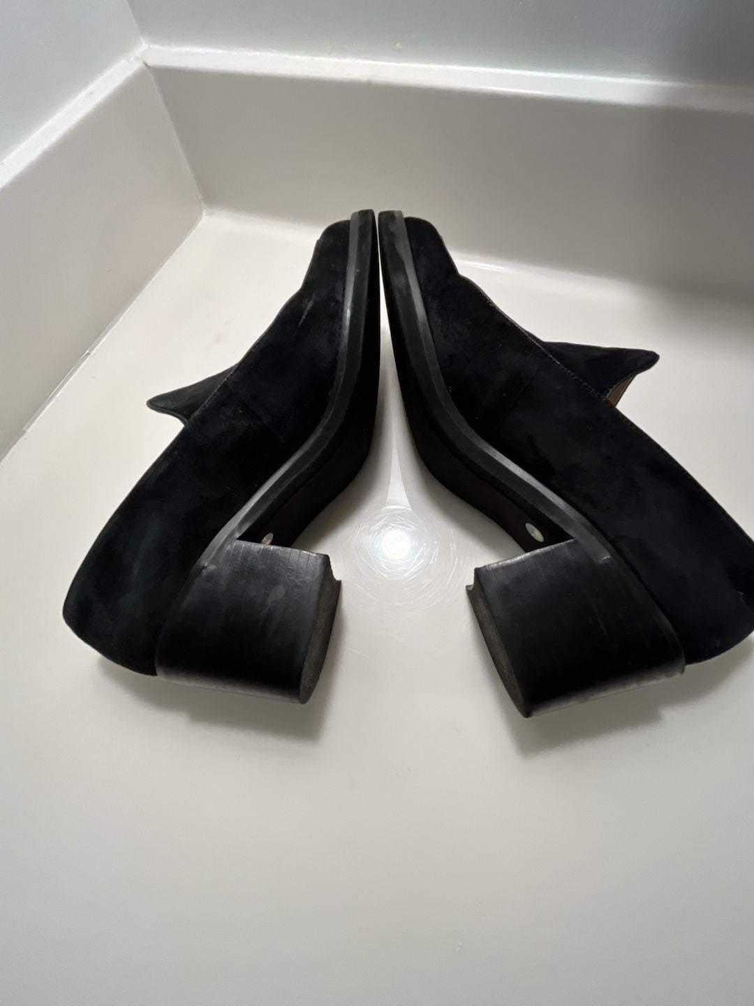 Enzo Angiolini Black Suede Loafers Slip-On Shoes 7