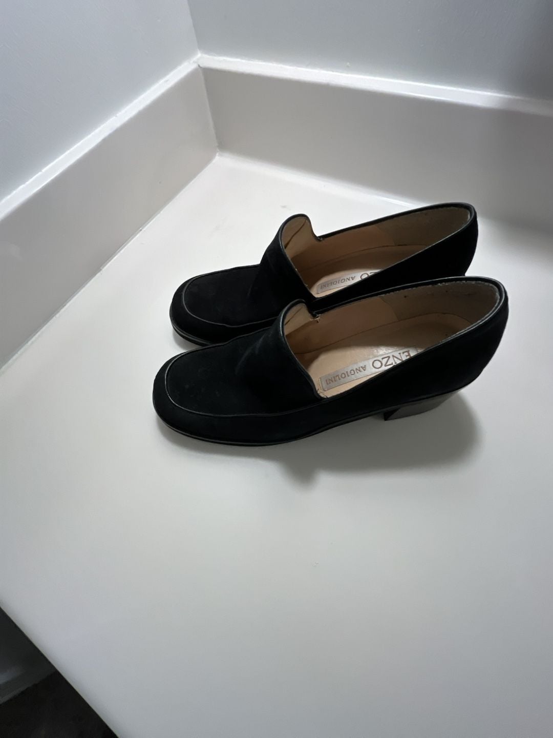 Enzo Angiolini Black Suede Loafers Slip-On Shoes 11