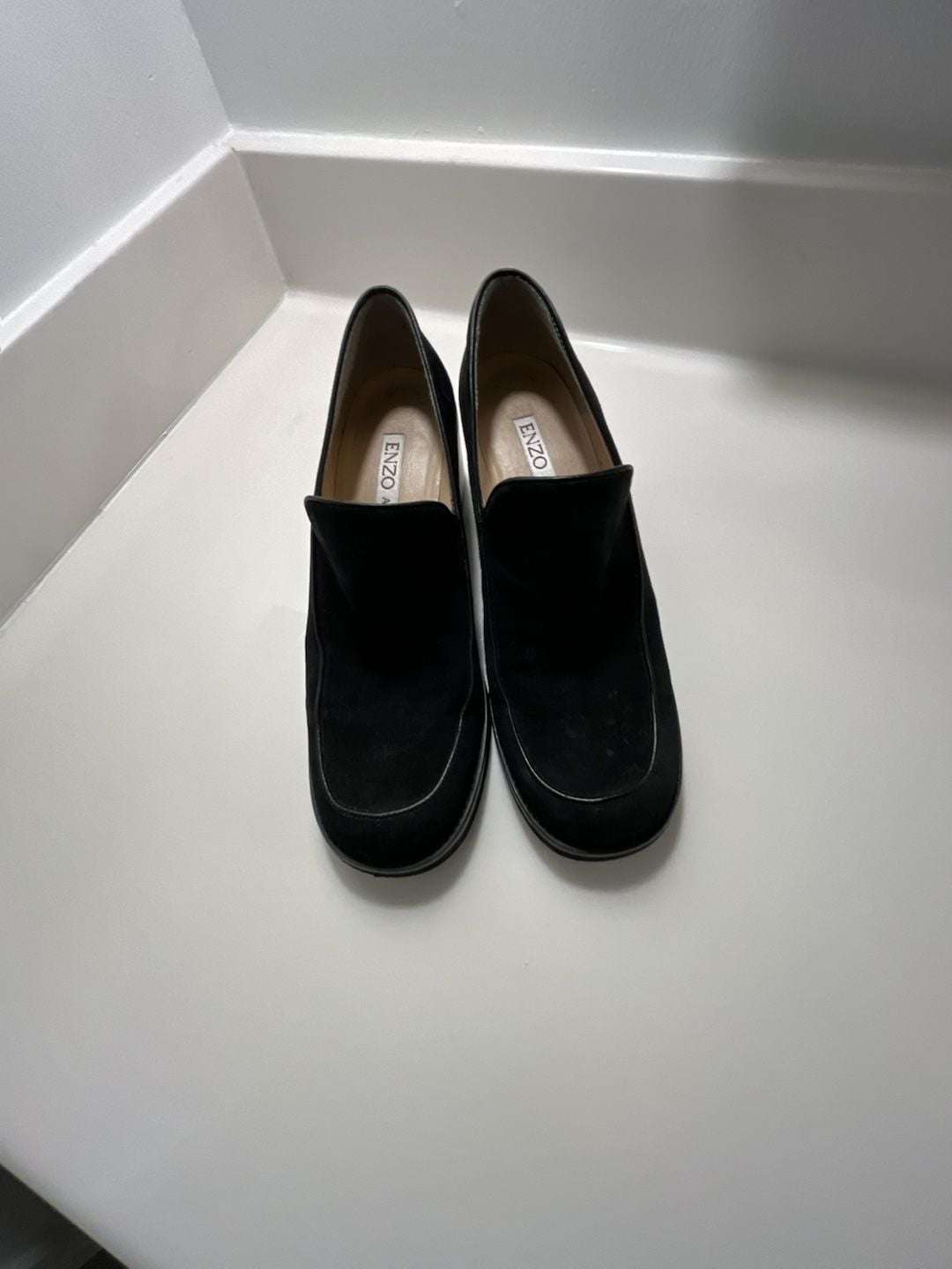 Enzo Angiolini Black Suede Loafers Slip-On Shoes 12