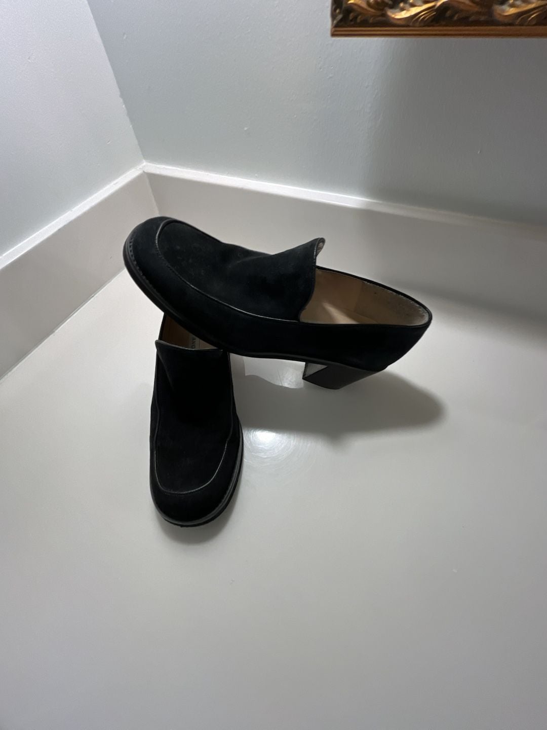 Enzo Angiolini Black Suede Loafers Slip-On Shoes 13