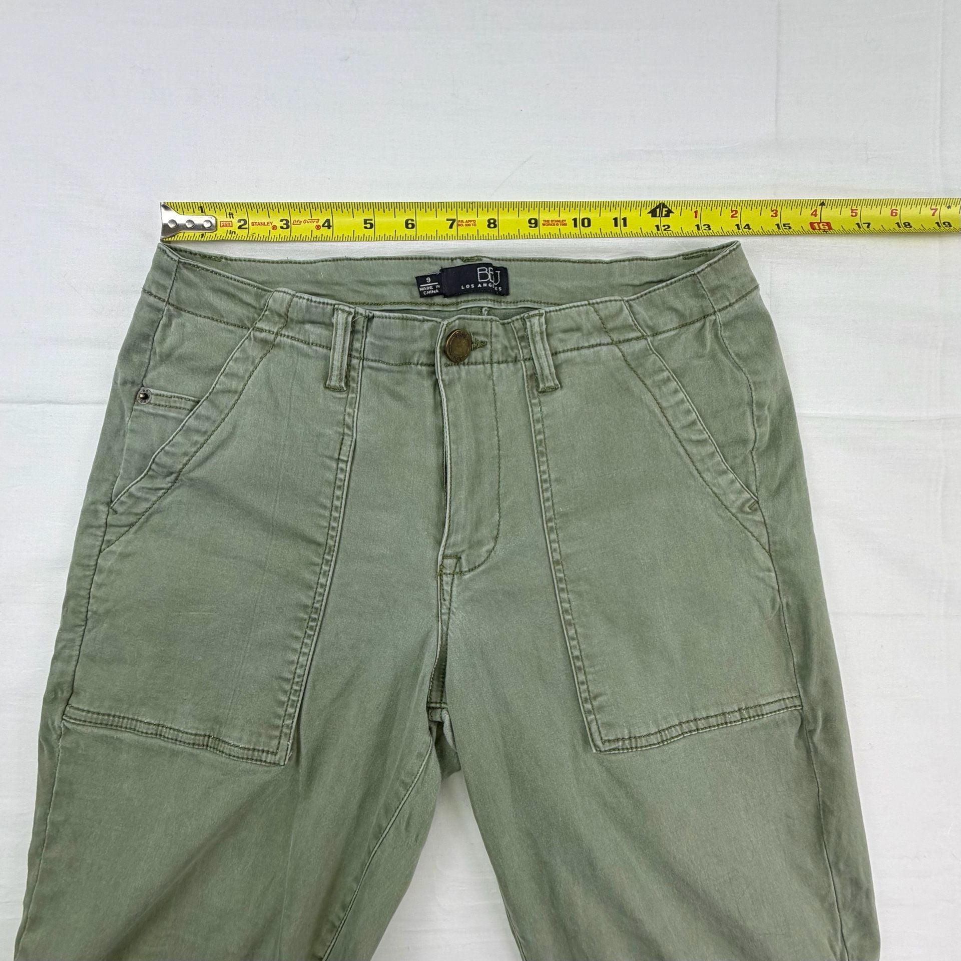 BB Dakota Los Angeles Women’s Utility Cargo Pants Green Jogger Size 9 7
