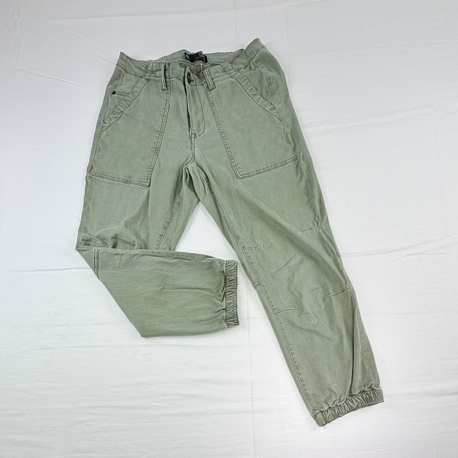 BB Dakota Los Angeles Women’s Utility Cargo Pants Green Jogger Size 9 13