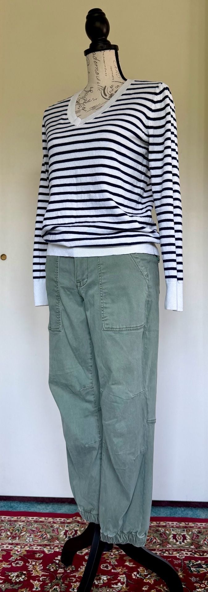 BB Dakota Los Angeles Women’s Utility Cargo Pants Green Jogger Size 9 16