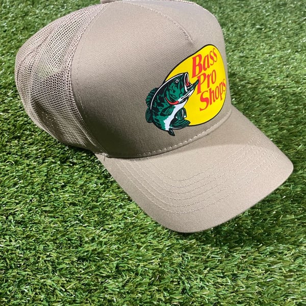 Bass Pro Shops Trucker Hat Snapback Cap Tan