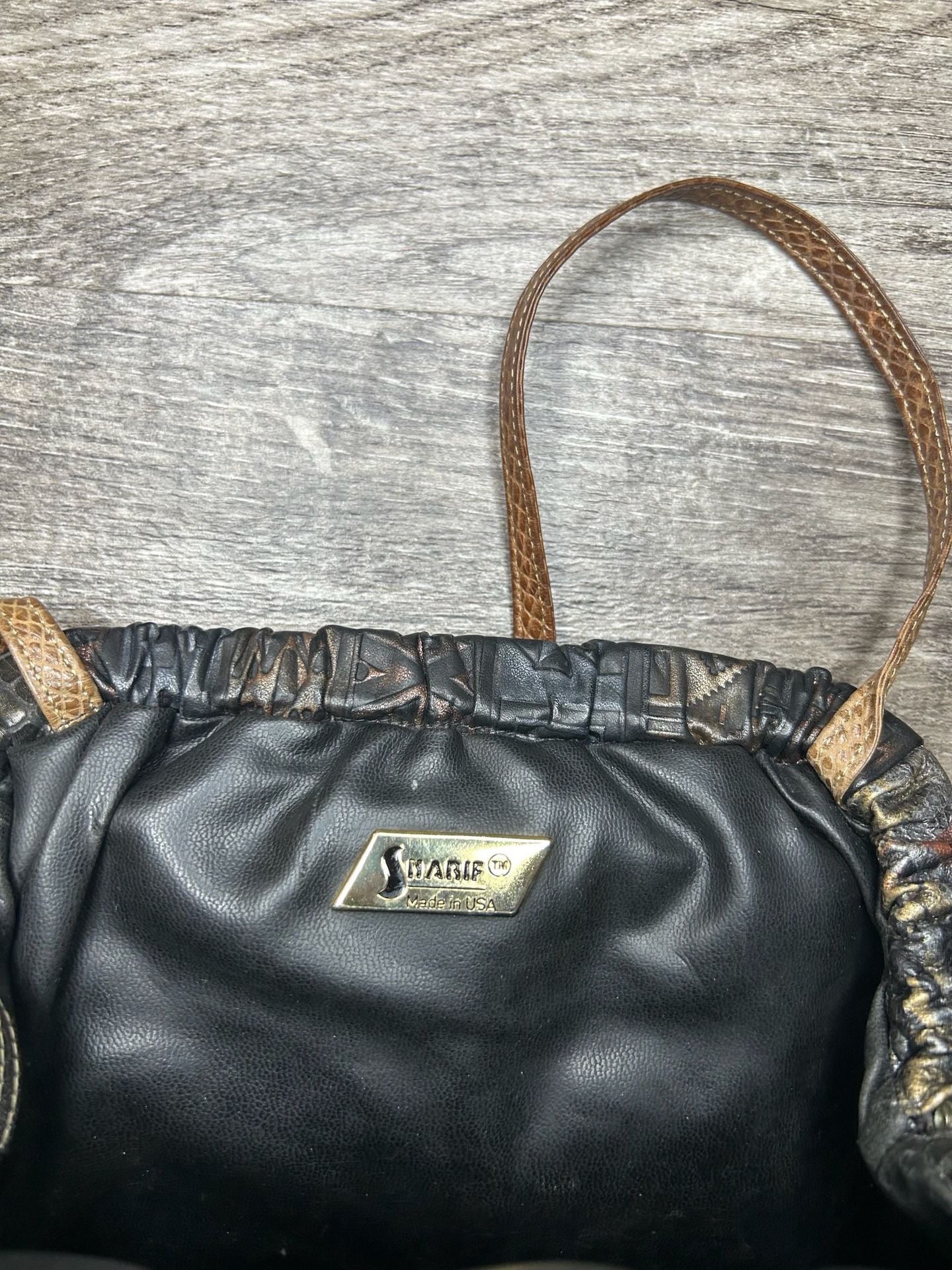 Vintage Sharif Made in USA Leather Patchwork Shoulder Bag Purse 3