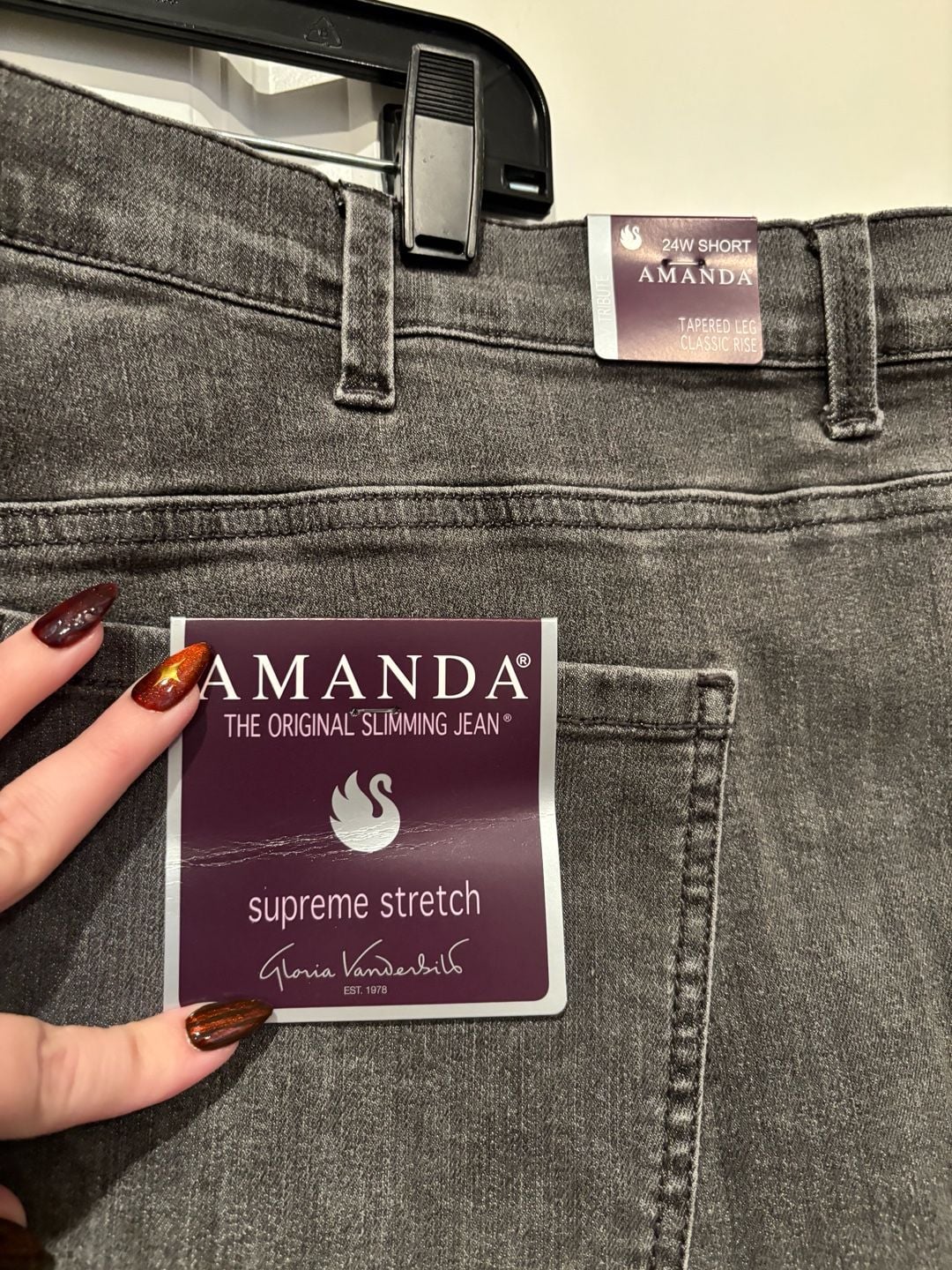 Gloria Vanderbilt Amanda Original Slimming Jean Size 22W Short Black 4
