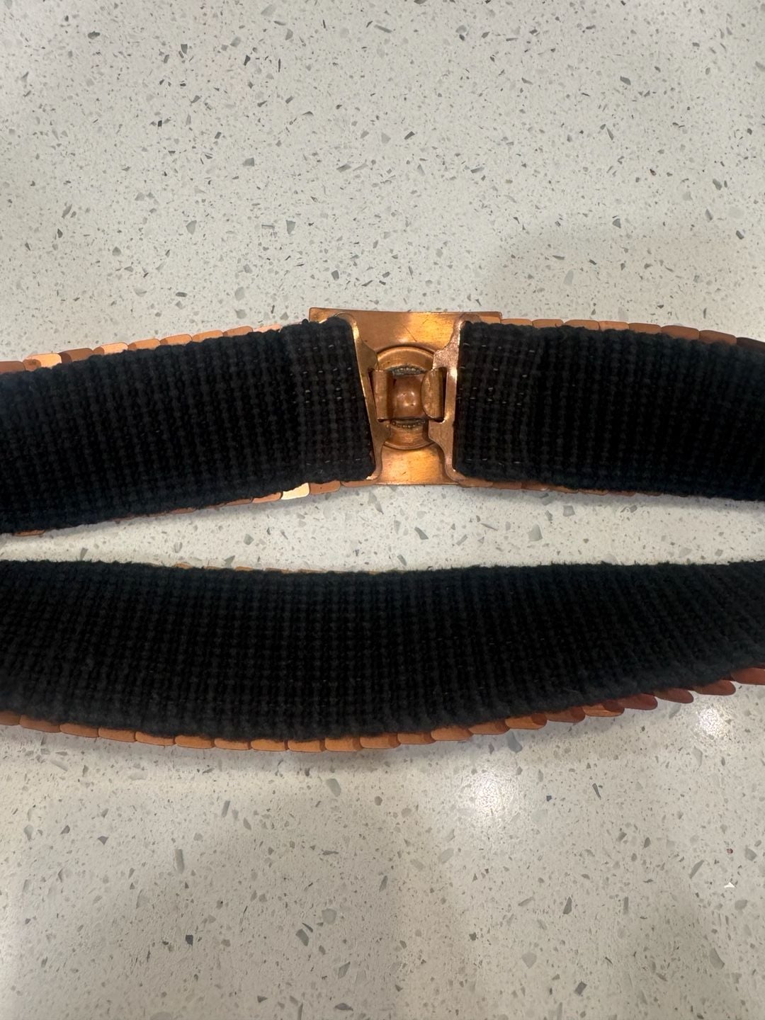 Vintage Copper Metal Fish Scale Elastic Stretch Belt 7