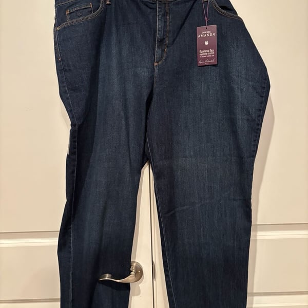 Gloria Vanderbilt Amanda Jeans Size 24W Dark Blue Flawless Flex
