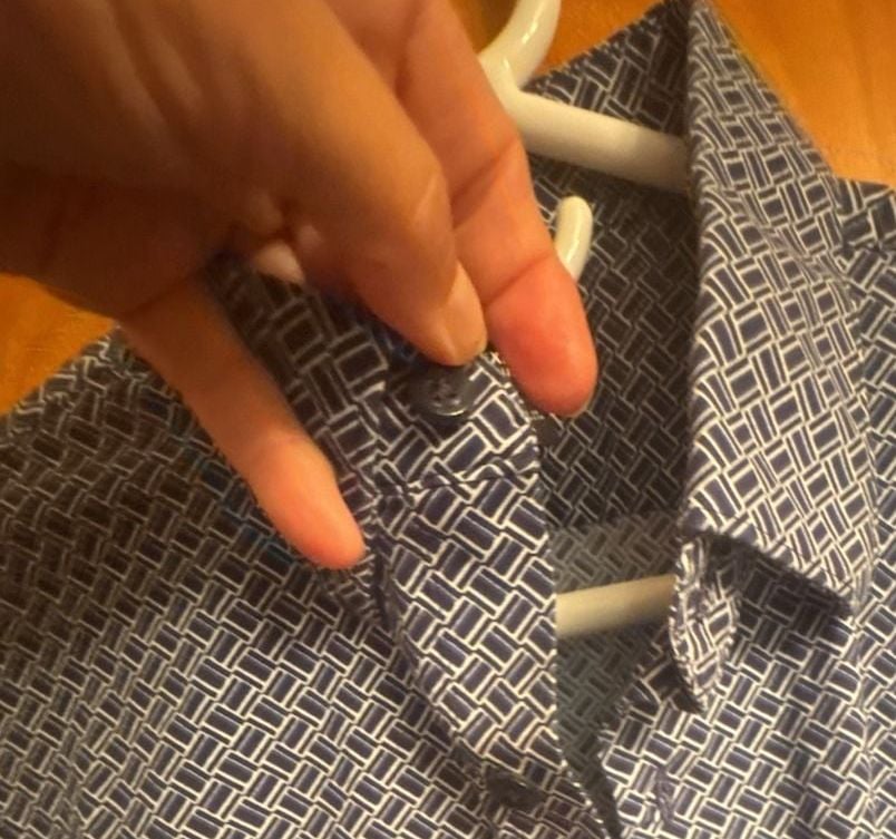Express Classic Medium Shirt Geometric Blue Print 4