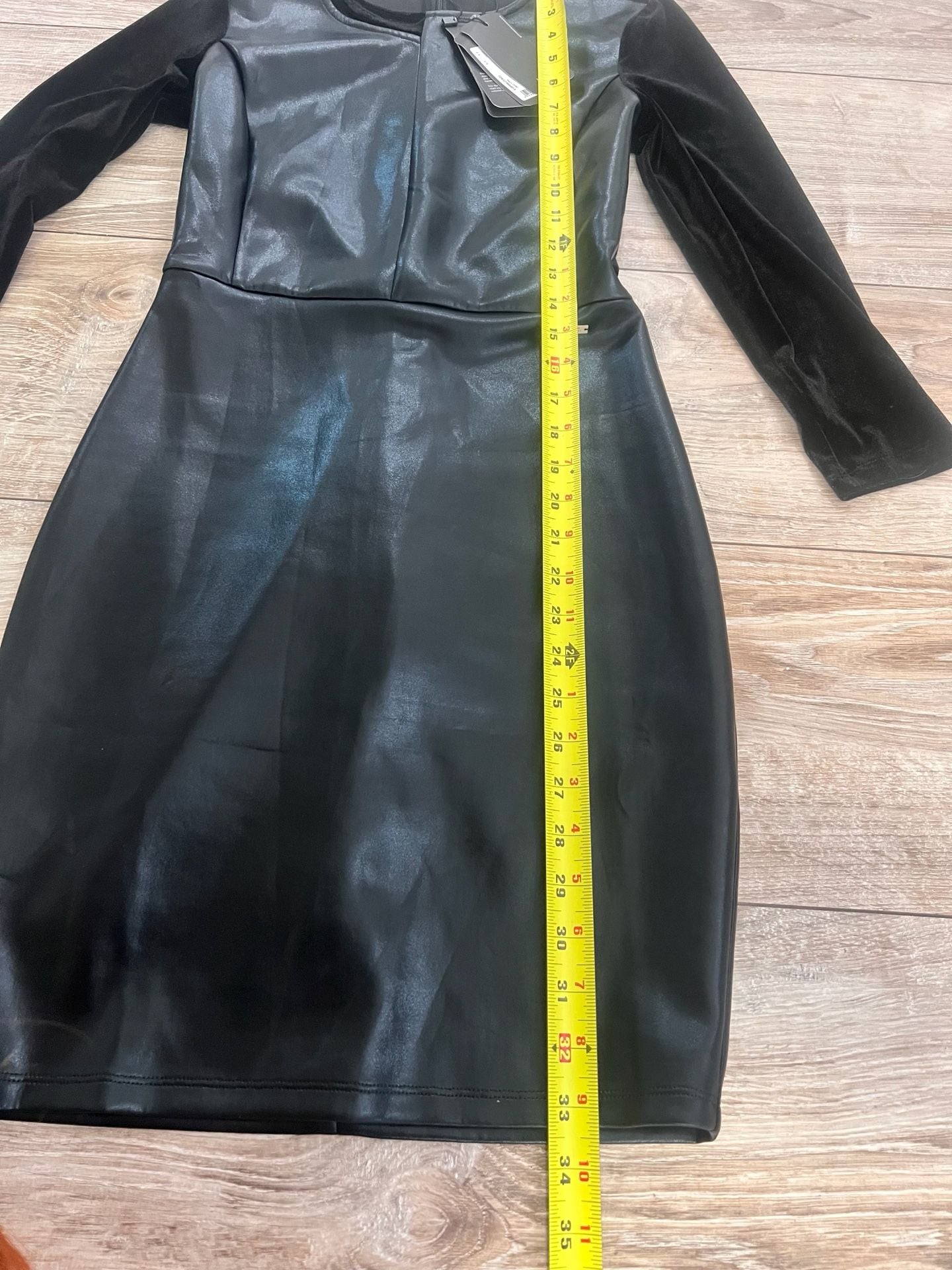 Armani Exchange Leather And Velvet Dress Black Size S  8