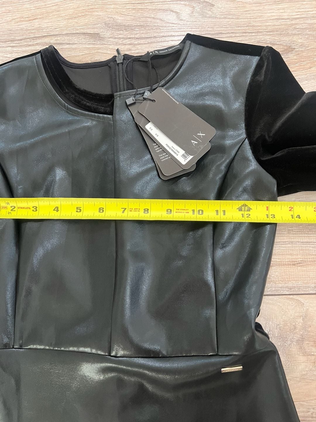 Armani Exchange Leather And Velvet Dress Black Size S  9
