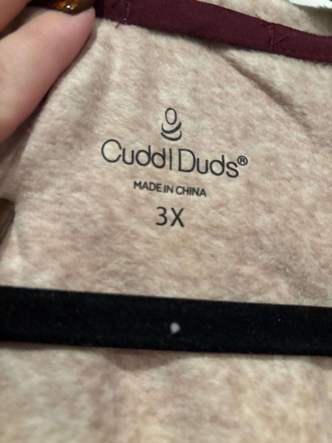 Cuddl Duds Hooded Wrap Size 3X Tan Burgundy Floral 3