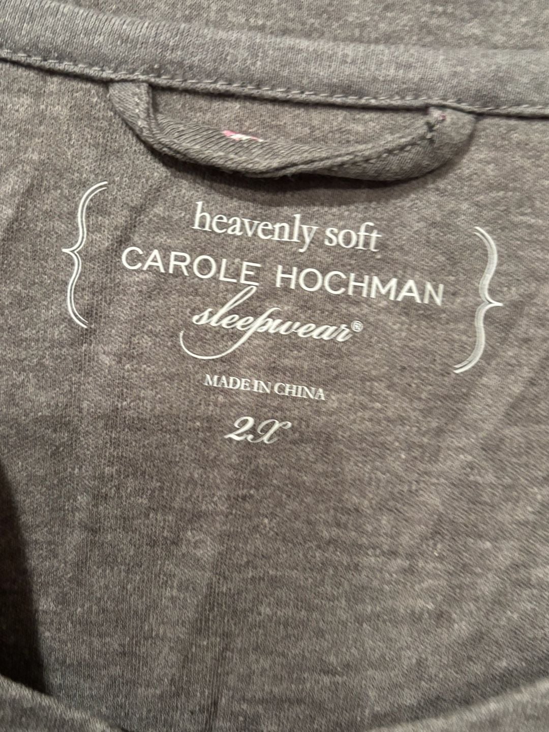 Carole Hochman Sleepwear Lounge Set Size 2X Gray Cotton Floral Lace 3