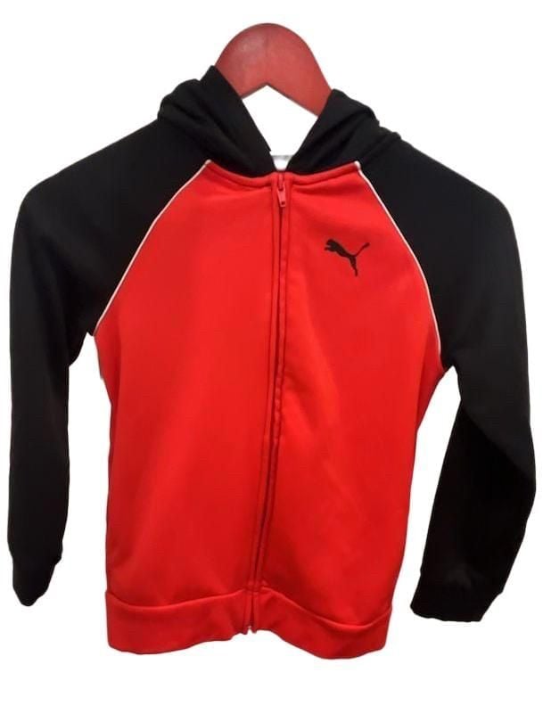 Puma Full Zip Hoodie Size S (7/8) Red Black Colorblock 2