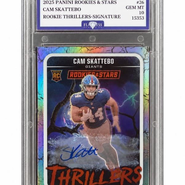 2025 Panini Rookies & Stars - Thrillers Cam Skattebo #26 Signatures /99 (AU, RC)