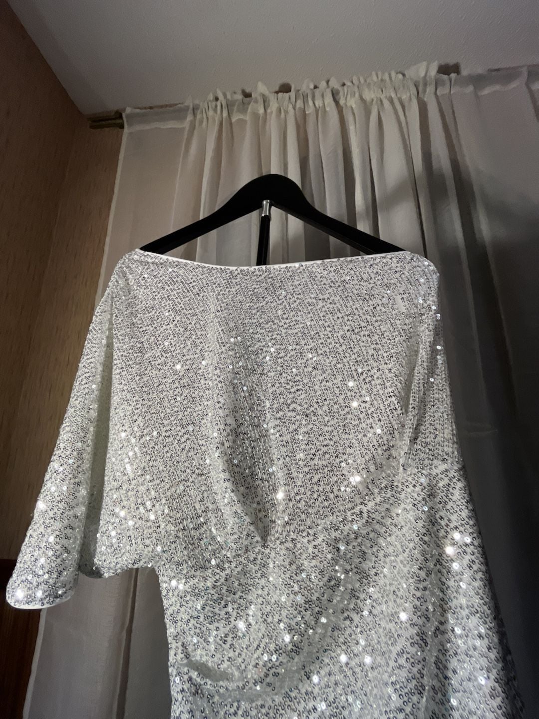 Sequin Dress Medium White 8