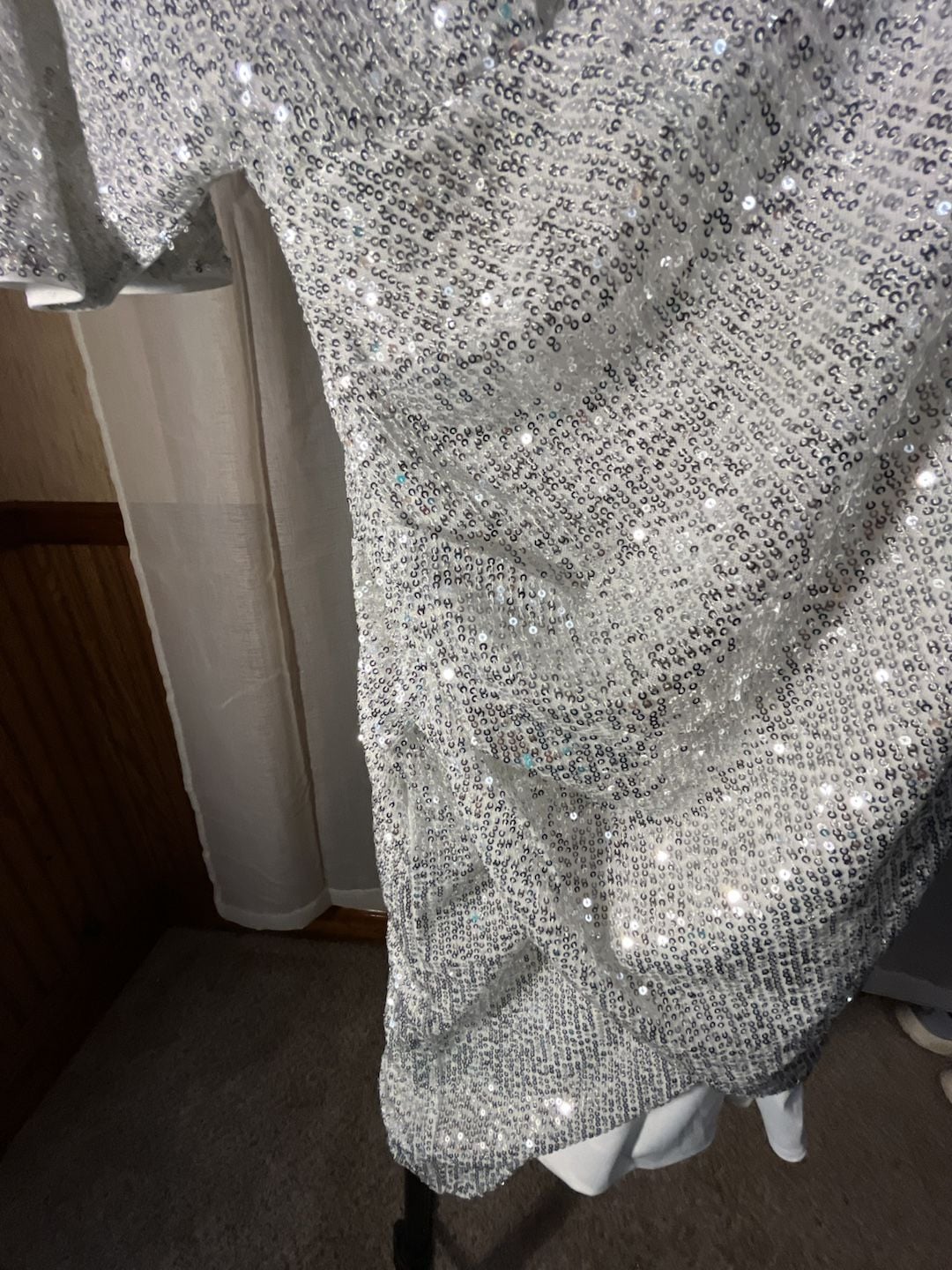 Sequin Dress Medium White 9