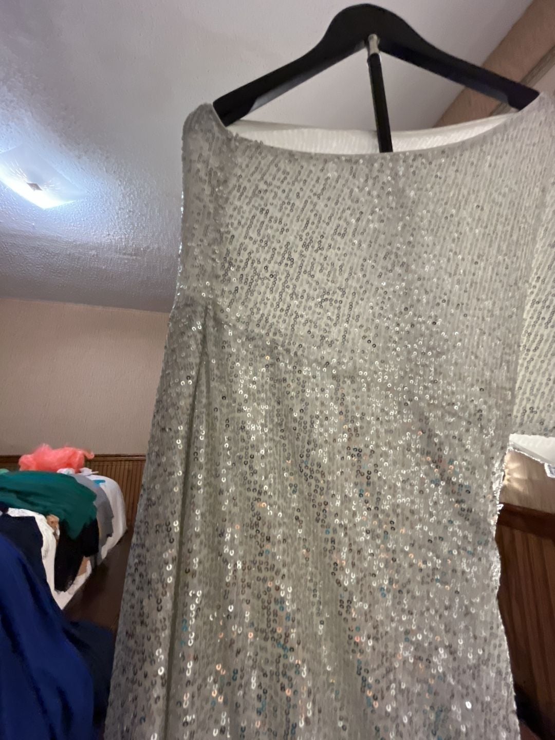 Sequin Dress Medium White 13