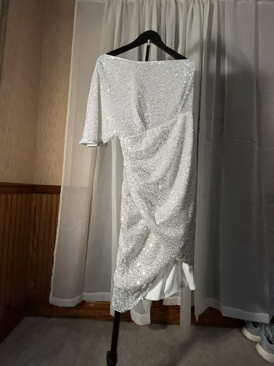 Sequin Dress Medium White 16