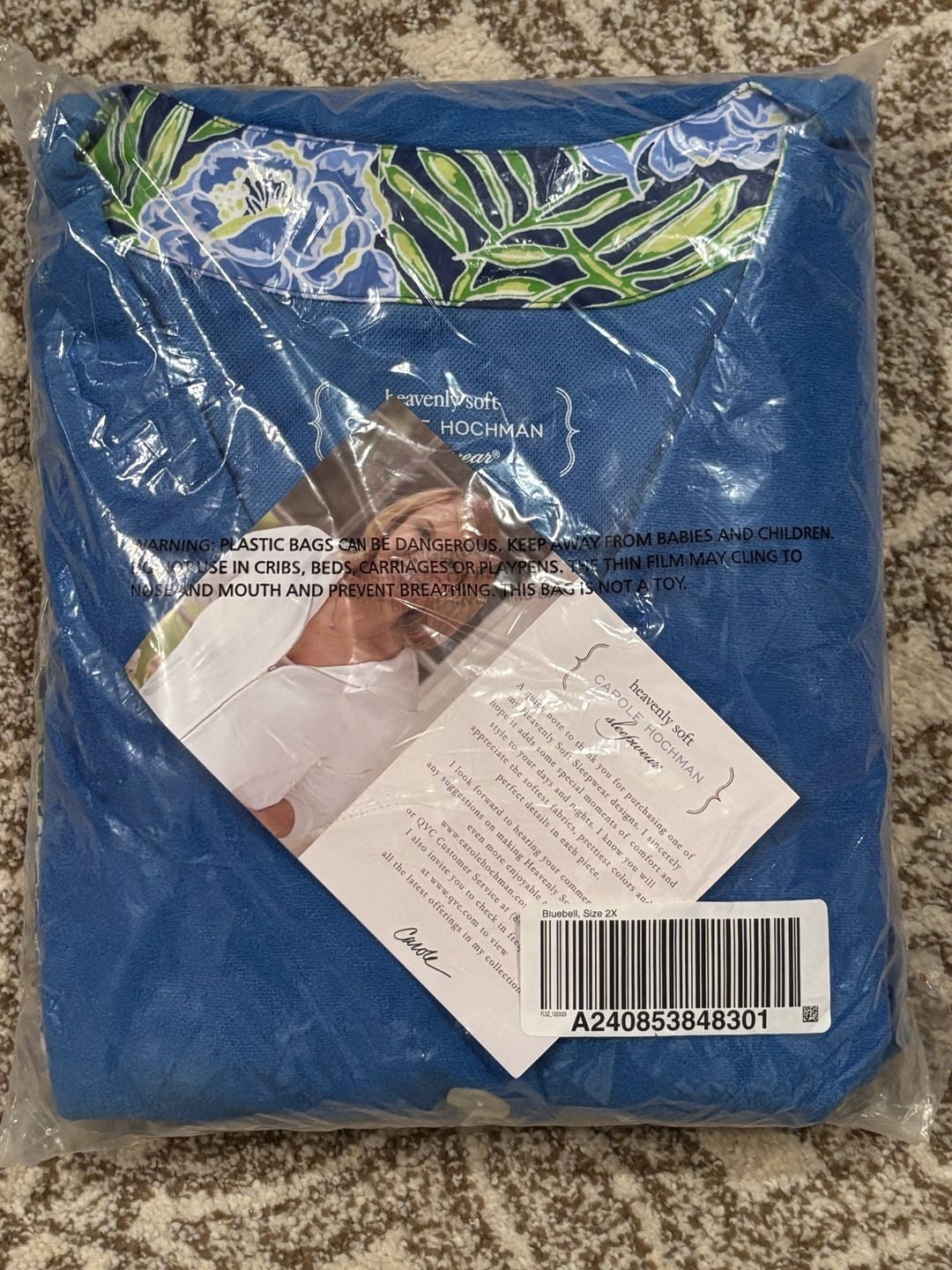 Carole Hochman Heavenly Soft 3-Piece Pajama Set Size 2X Blue 2